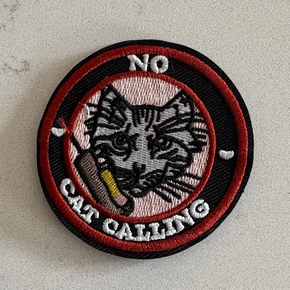 No Cat Calling Embroidered Patch - Red and Black